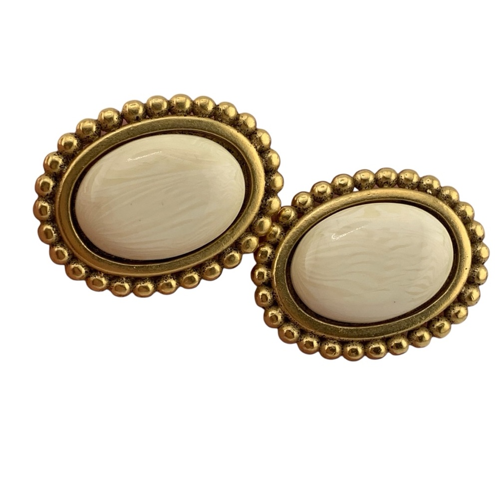 Faux Ivory Earrings with screw backings Zambique Friends of the Earth Collection